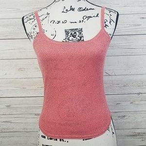 Bisou Bisou Cropped Pink Shimmer Tank Top